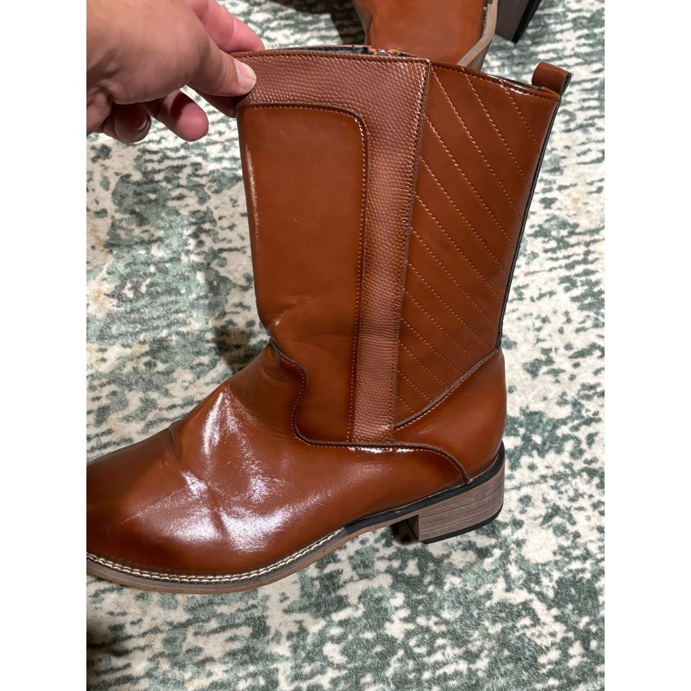 womens boots size 10 Faux Leather‎ Zip Up